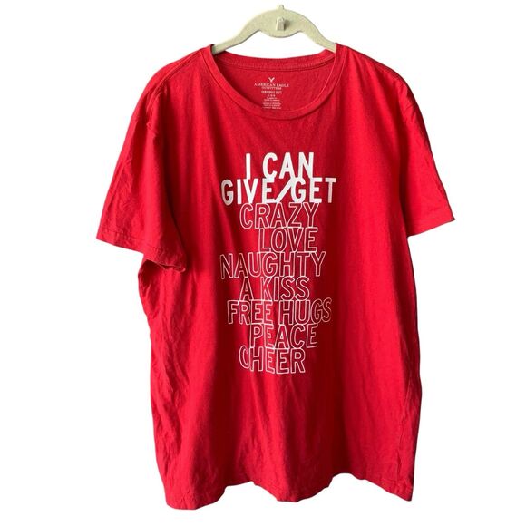American Eagle Outfitters Seriously Soft Love Kiss Graphic Tee Women's Red Large - Picture 4 of 13